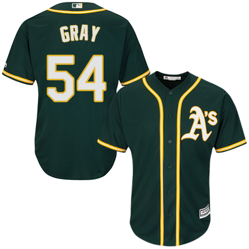 Athletics #54 Sonny Gray Green Cool Base Stitched Youth MLB Jersey - Click Image to Close